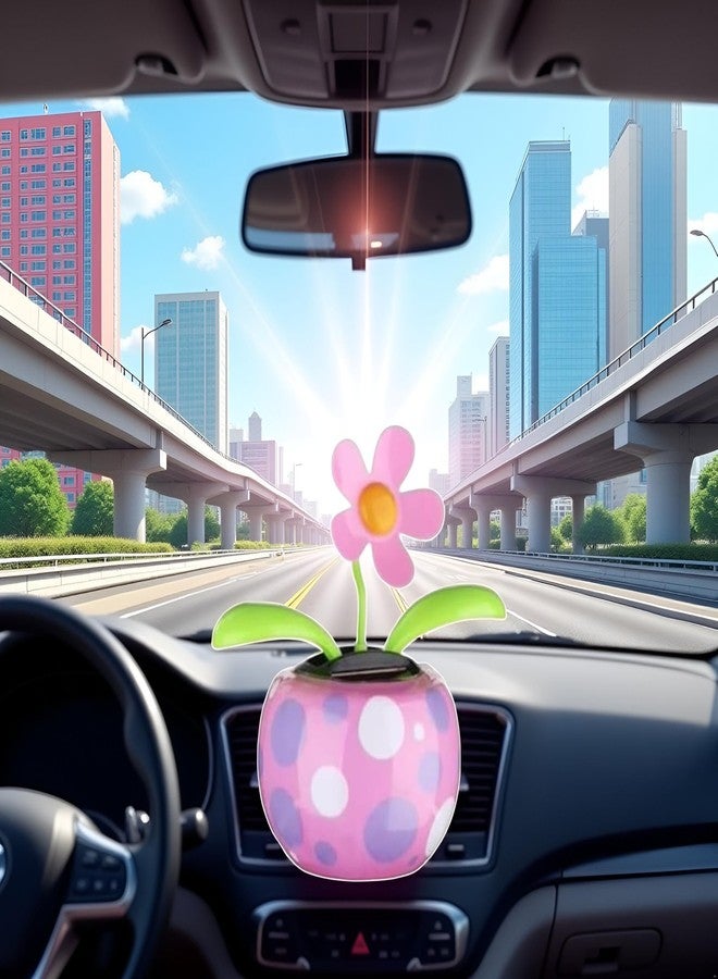 Bwexxt Solar Dancing Solar Powered Dancing Pink Flower in Colorful Shape Flip Flap Animated Bobblehead Dancer Window Sun Catcher Car Dashboard Decor Solar Power Kits for Solar Power Kits,Funny Ornaments - Image 4